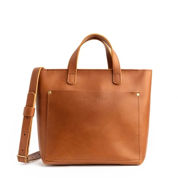 Portland Leather Tan Leather Tote with Removable Strap - Picture 1 of 13